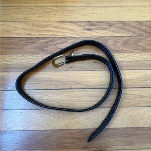 Coach Black Leather Belt with Gold Hardware